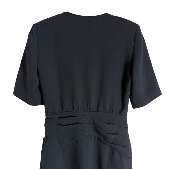 Ba&sh Oleane Short Sleeve Black A-Line Pleated Mini Dress Size 4 - Picture 13 of 16